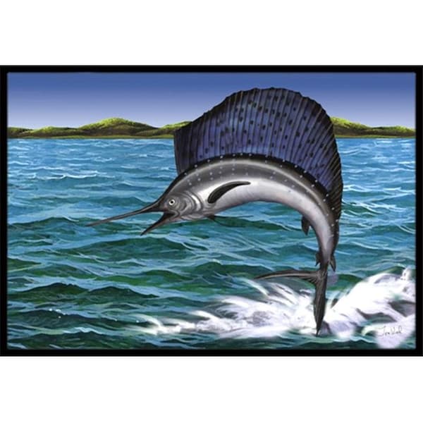 Carolines Treasures PTW2037MAT Blue Marlin Indoor & Outdoor Mat; 18 x 27 in. PTW2037MAT - main